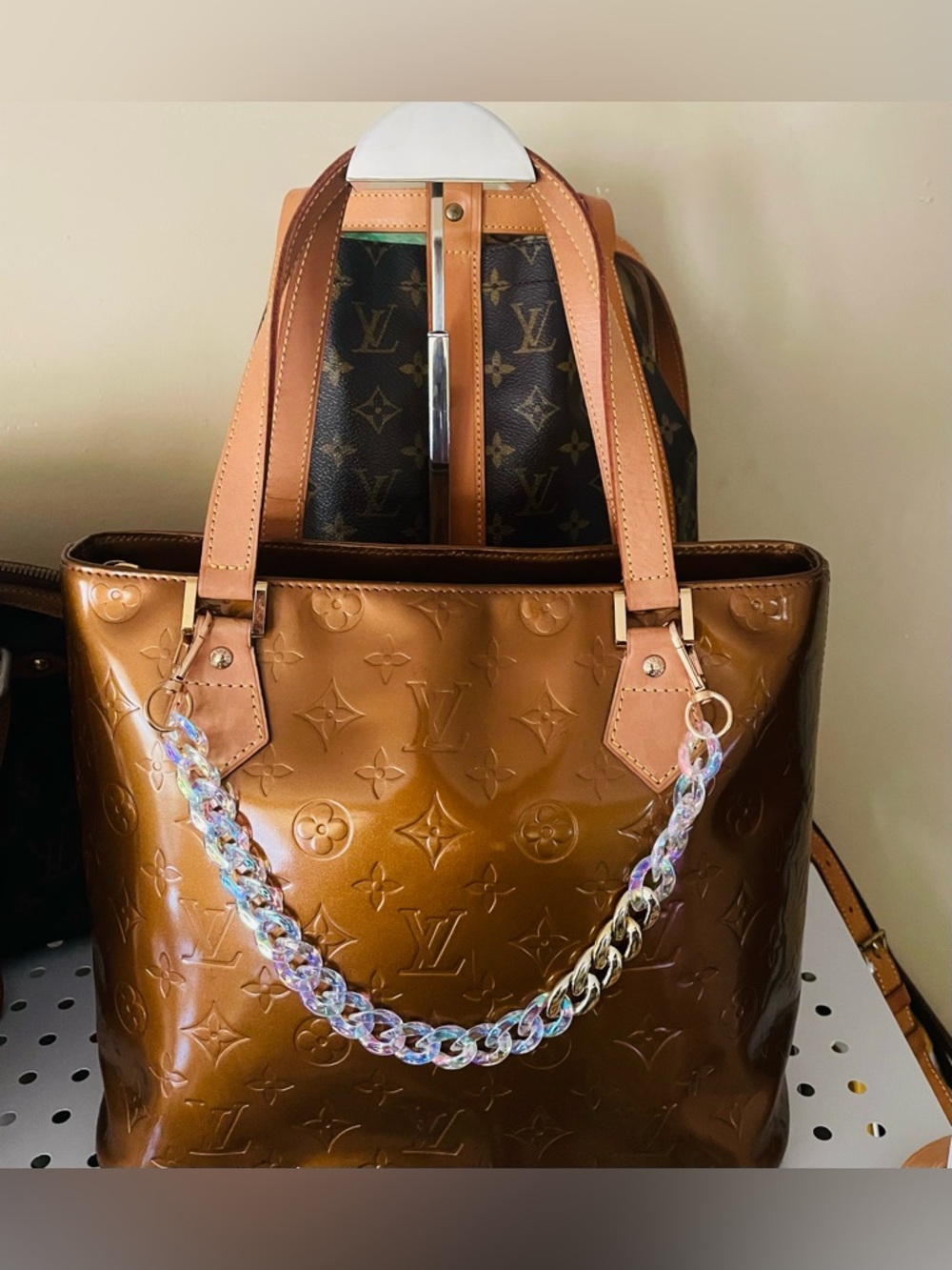 Louis Vuitton Vernis Bronze Houston Monogram Shoulder Bag